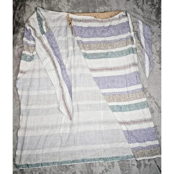 ZARA Sarong Striped Wrap Skirt Tie Waist Multi-Color Boho Size M Medium - Picture 3 of 13